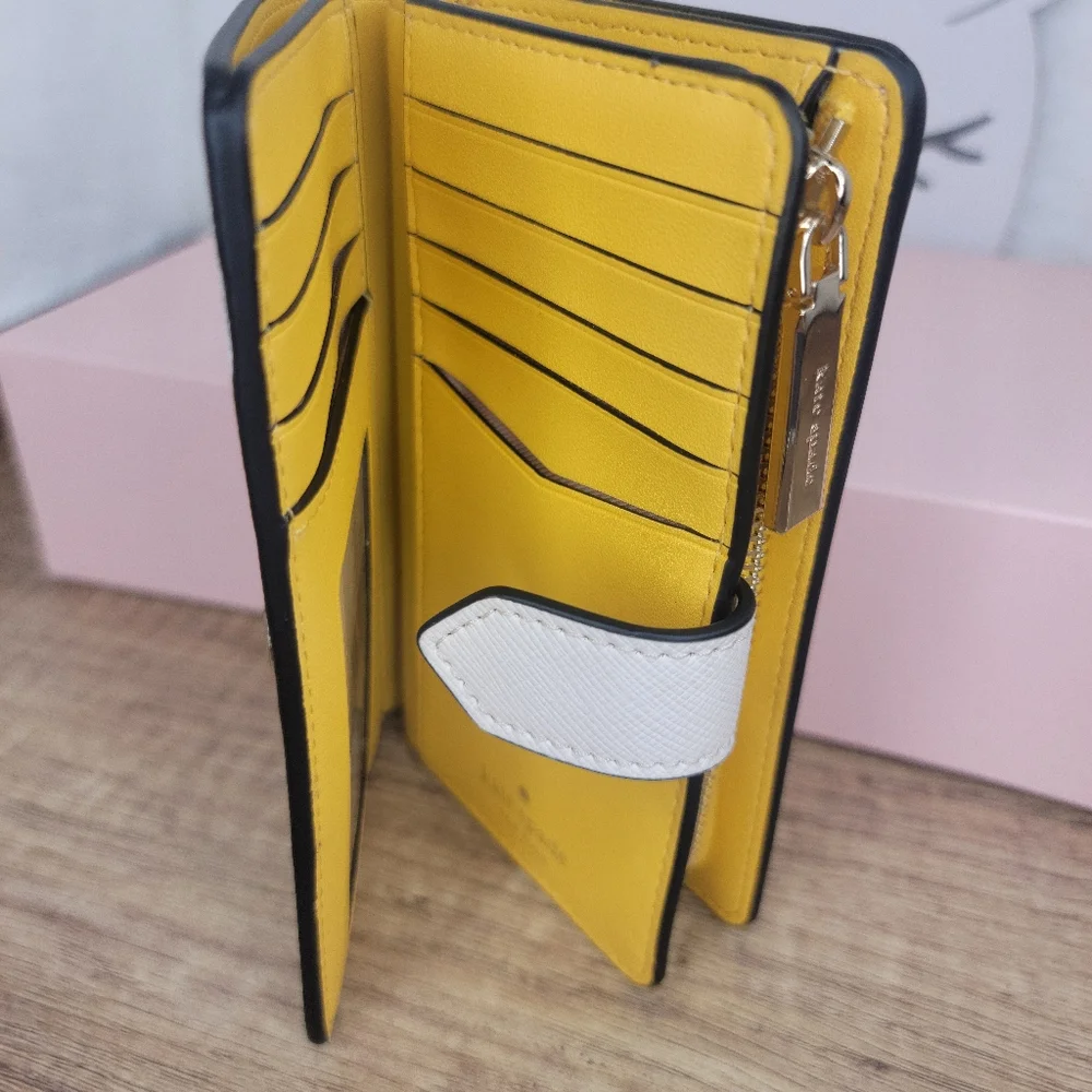🐝Kate Spade Honey Bee Bifold Wallet Parchment NWT - Picture 11 of 16